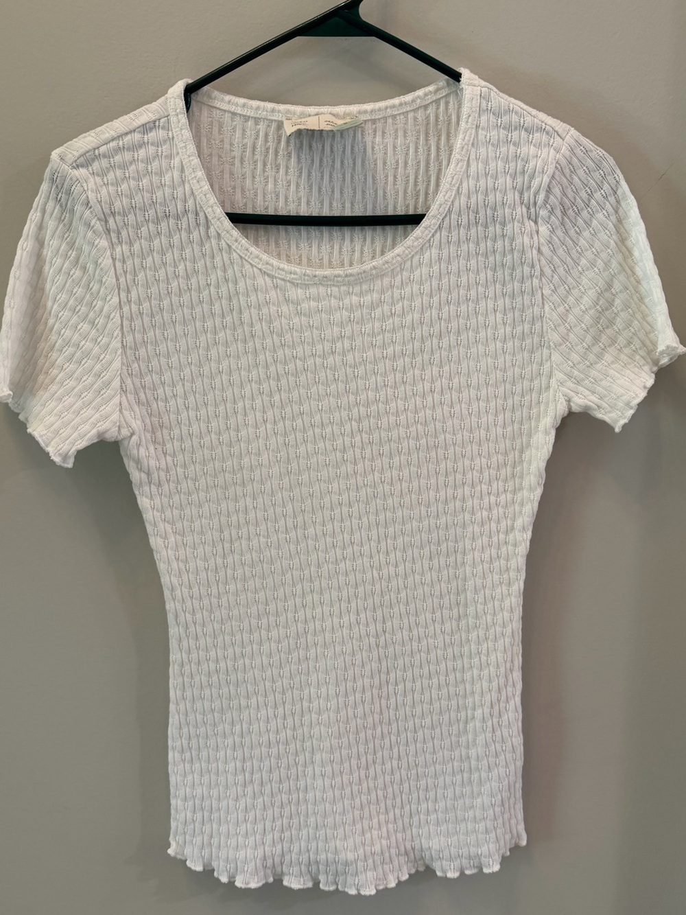 Anthropologie Saturday Sunday Waffle Stitched Tee White Size Medium